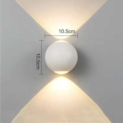 Orion Aluminium Globe Wall Light – Modern Outdoor LED Wall Lamp | IP65 Weatherproof | Contemporary Architectural Lighting