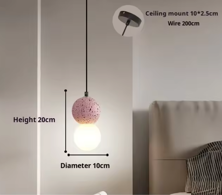 Orbis Stone Pendant Light – Contemporary Cement Hanging Lamp | Sculptural Glass Lighting | Modern Architectural Décor