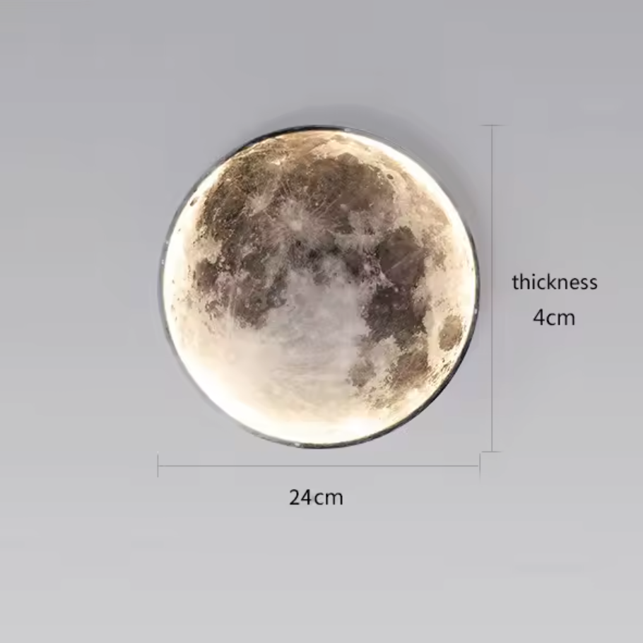 LunaGlow Moon Wall Light – Dimmable LED Wall Lamp | Celestial Ambient Lighting | Modern Bedroom Décor