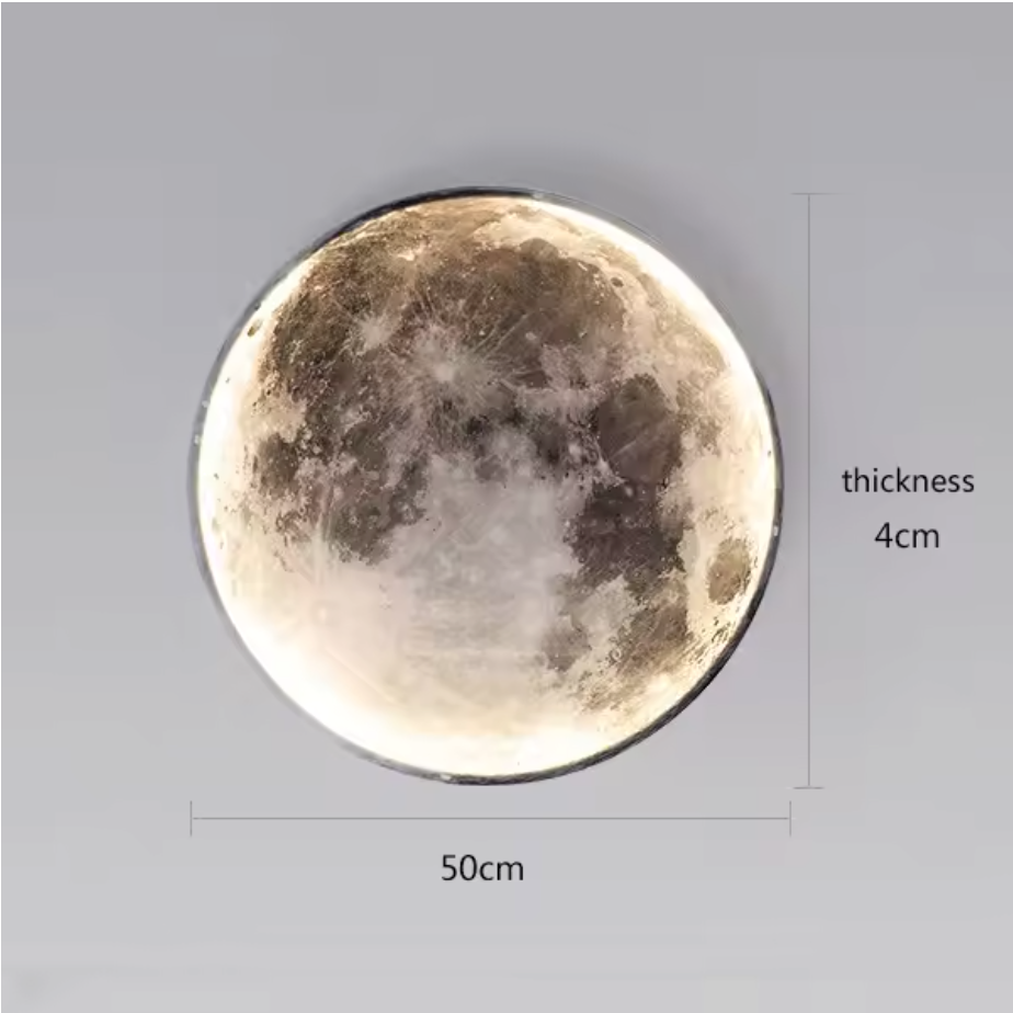 LunaGlow Moon Wall Light – Dimmable LED Wall Lamp | Celestial Ambient Lighting | Modern Bedroom Décor