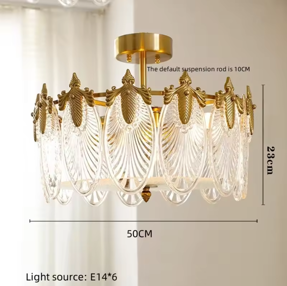 Decorative Round Glass Chandelier – Elegant Modern Ceiling Light | Luxury Living & Dining Room Lighting