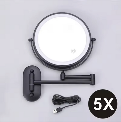 LuxeView LED Vanity Mirror – Rechargeable Magnifying Bathroom Mirror | Adjustable 3-Colour Lighting