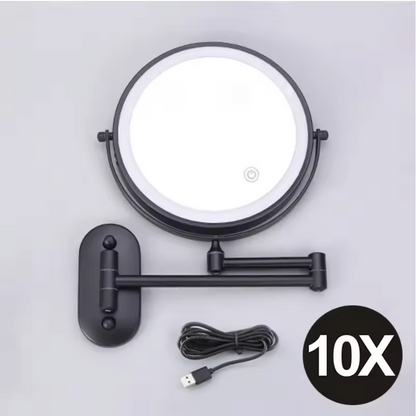LuxeView LED Vanity Mirror – Rechargeable Magnifying Bathroom Mirror | Adjustable 3-Colour Lighting