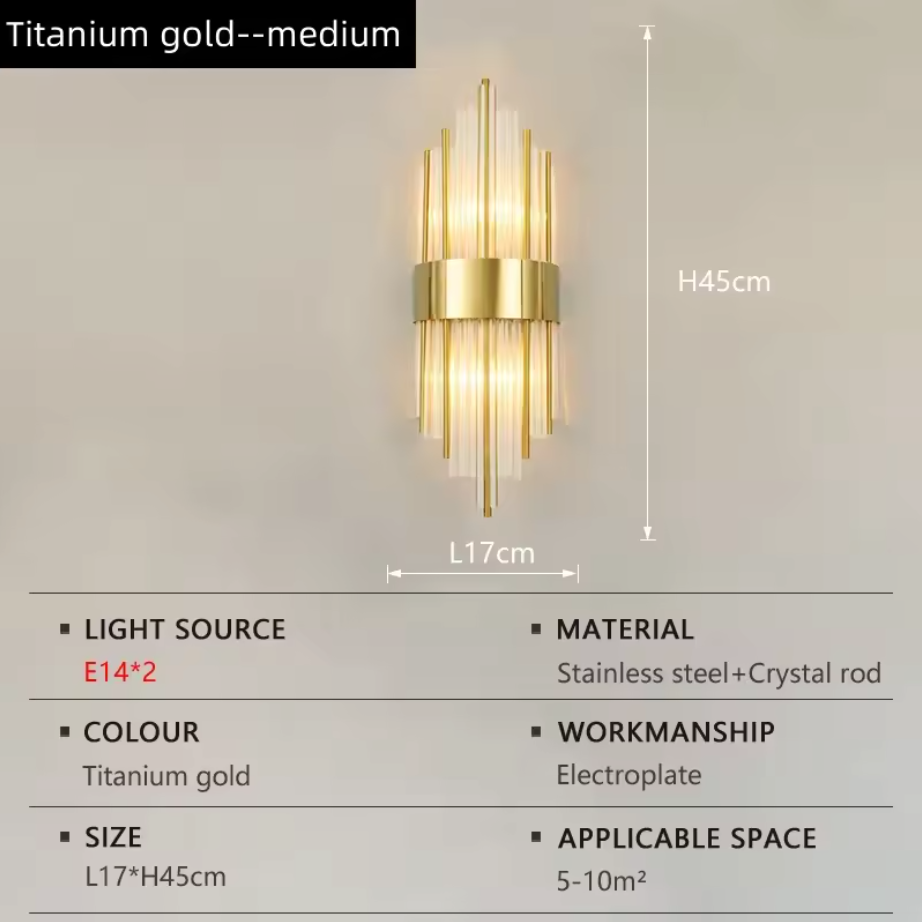 NoirÉclat Crystal Wall Light – Luxury Gold & Black LED Wall Lamp | Modern Nordic Accent Lighting