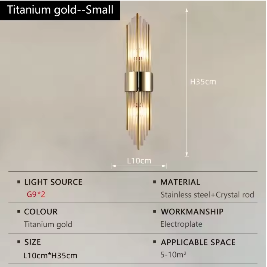 NoirÉclat Crystal Wall Light – Luxury Gold & Black LED Wall Lamp | Modern Nordic Accent Lighting