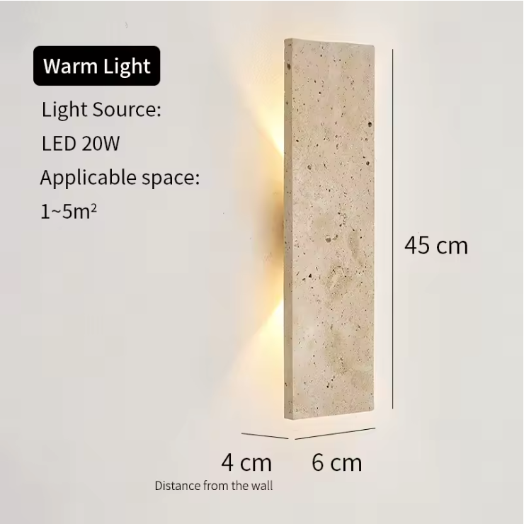 StoneAura LED Wall Light – Waterproof Natural Stone Indoor & Outdoor Wall Lamp | Dimmable Architectural Lighting