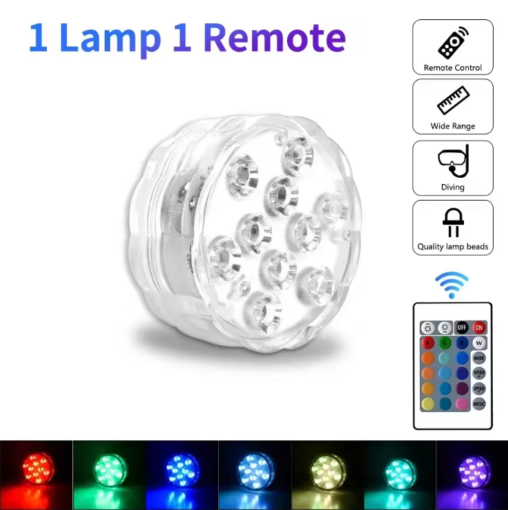 HydraGlow RGB Underwater Lights – Magnetic IP68 Pool & Aquarium LED Lights | Waterproof Colour-Changing Lighting