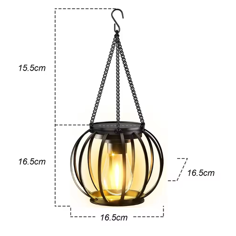 Solastra Lantern Light – Solar LED Garden Lantern | Decorative Outdoor Hanging Light with Warm Ambient Glow