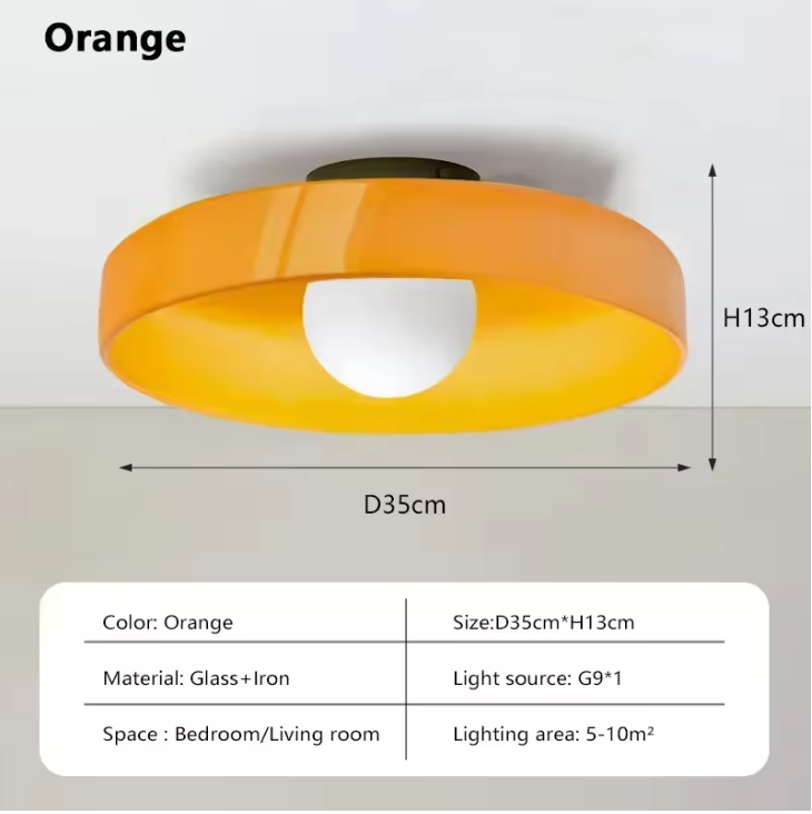 Orbessa Round Ceiling Light – Modern Glass Flush Mount Lamp | Minimalist Interior Lighting for Contemporary Spaces