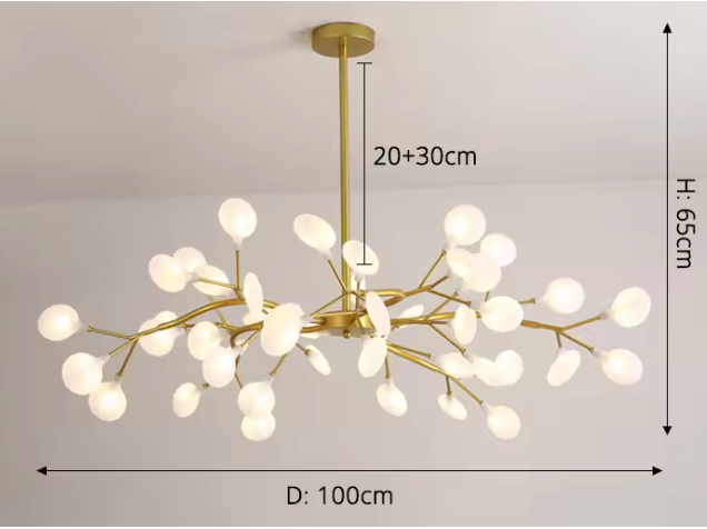 Twig Firefly Chandelier – Modern Sculptural Ceiling Light | Minimalist Ambient Statement Lighting