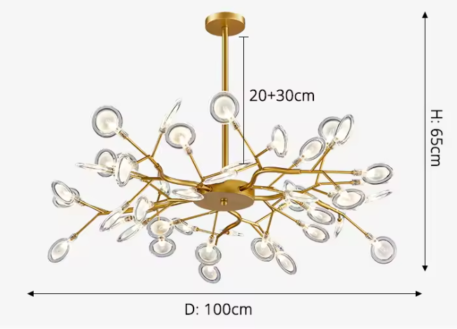 Twig Firefly Chandelier – Modern Sculptural Ceiling Light | Minimalist Ambient Statement Lighting