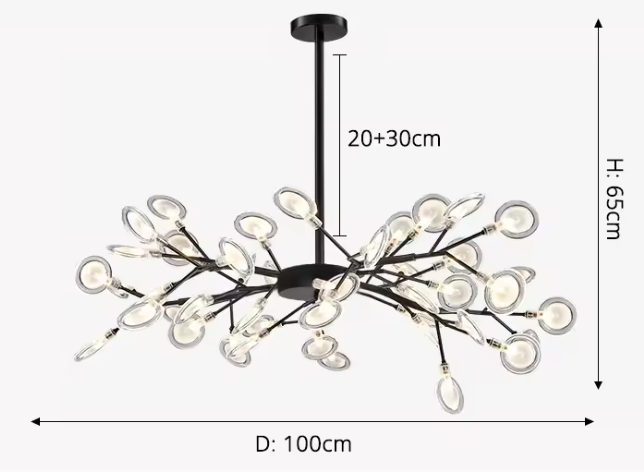 Twig Firefly Chandelier – Modern Sculptural Ceiling Light | Minimalist Ambient Statement Lighting
