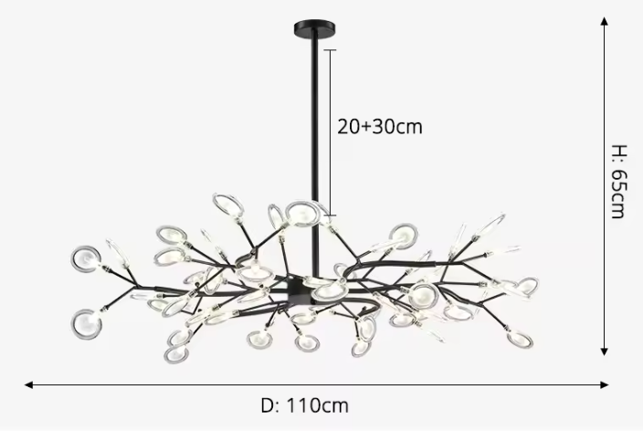 Twig Firefly Chandelier – Modern Sculptural Ceiling Light | Minimalist Ambient Statement Lighting