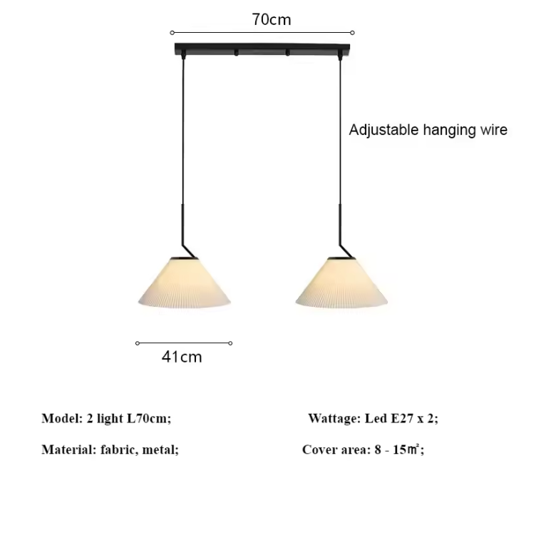 Nordic Plissé Cream Pendant Light – Scandinavian Pleated Hanging Lamp | Elegant Minimalist Ceiling Lighting