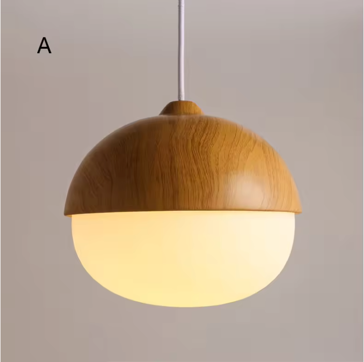 Castanea Pendant Light – Natural Wood-Inspired Hanging Lamp | Elegant Modern Interior Lighting