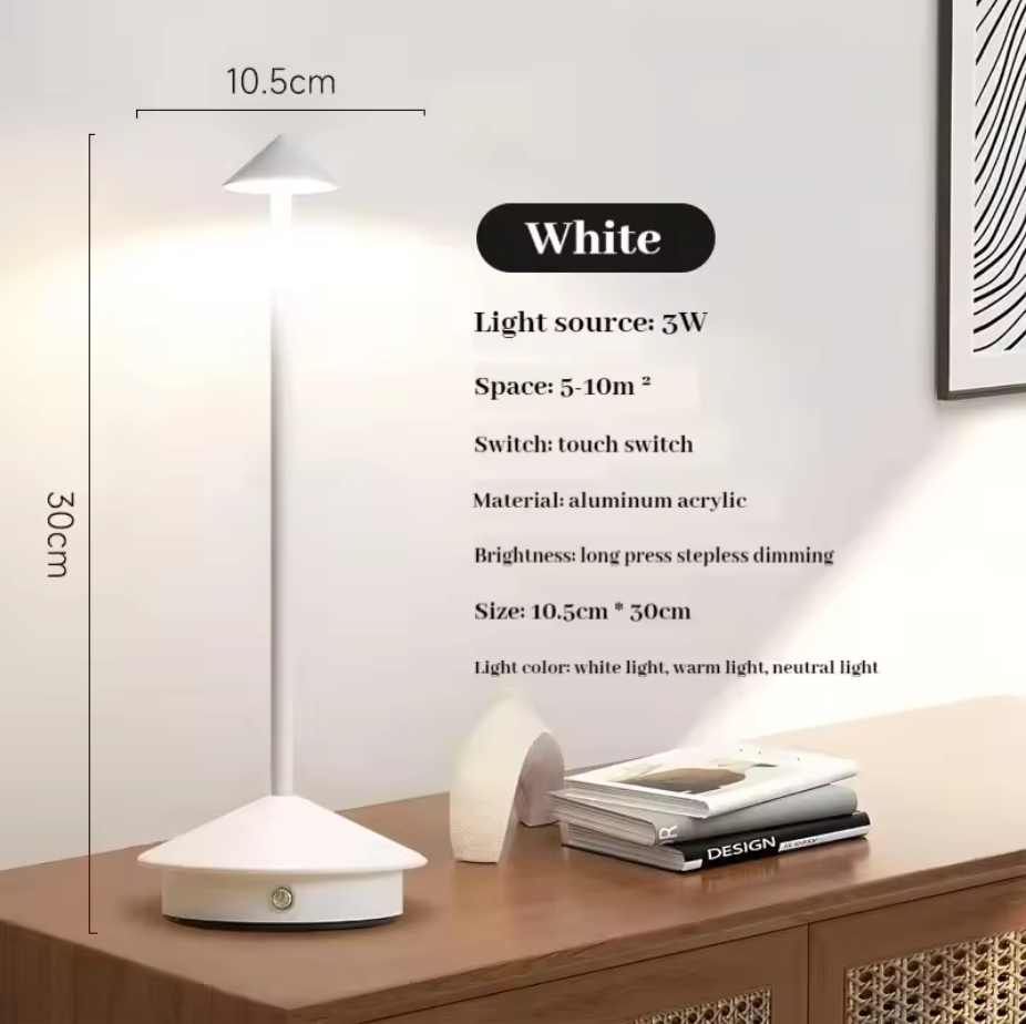 LumaTouch – Rechargeable LED Table Lamp with Stepless Dimming