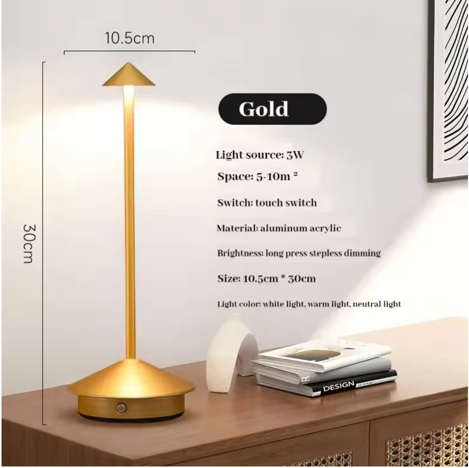 LumaTouch – Rechargeable LED Table Lamp with Stepless Dimming