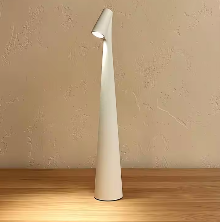 Elegant LED Table Lamp – Sculptural Rechargeable Lighting with Minimalist Design