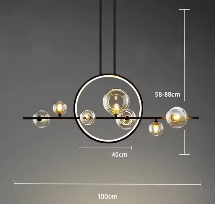 Elara Glass Globe Chandelier – Modern Ring Chandelier | Elegant Contemporary Statement Lighting