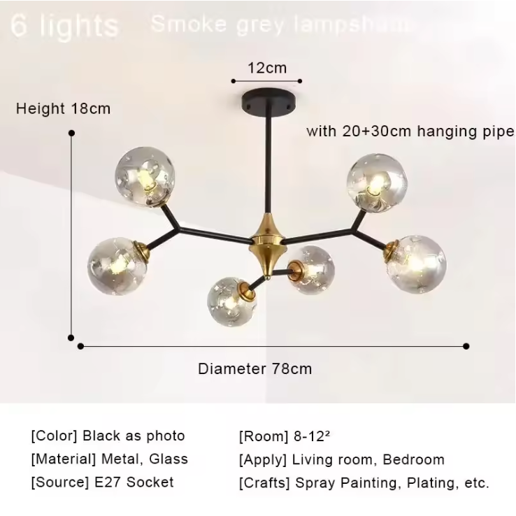 Aurelia Glass Chandelier – Modern Blown Glass Ceiling Light | Scandinavian Luxury Interior Lighting