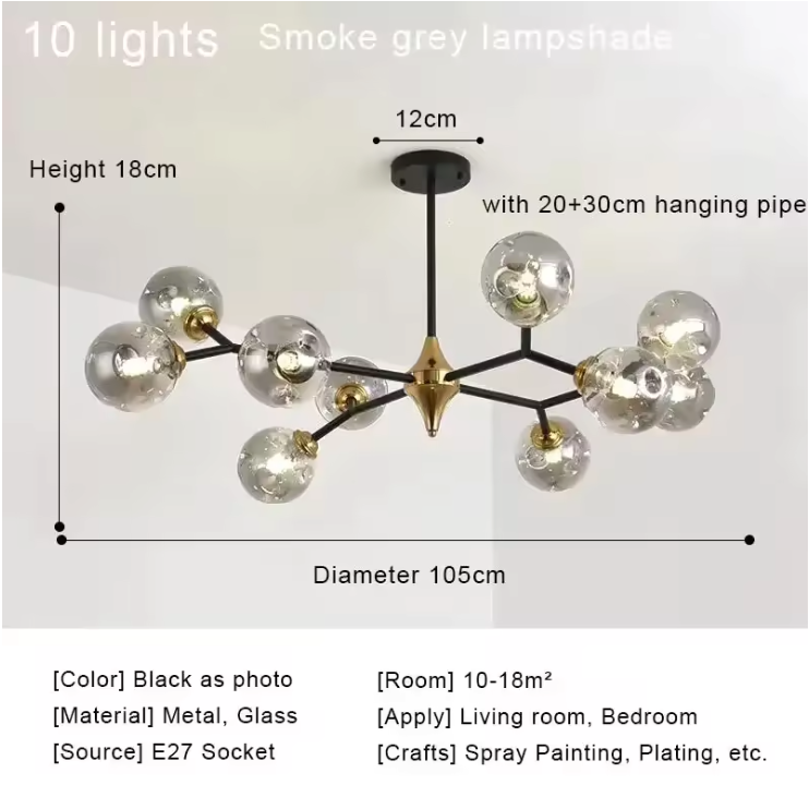 Aurelia Glass Chandelier – Modern Blown Glass Ceiling Light | Scandinavian Luxury Interior Lighting