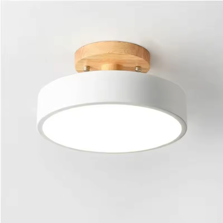 Nordelle Wood LED Ceiling Light – Modern Flush Mount Lamp | Scandinavian Natural Interior Lighting