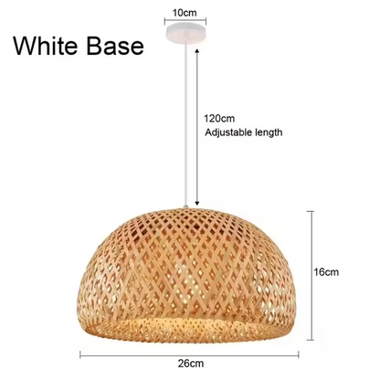 Kiyora Bamboo Pendant Light – Handwoven Asian Hanging Lamp | Natural Japandi Lighting for Calm Interiors