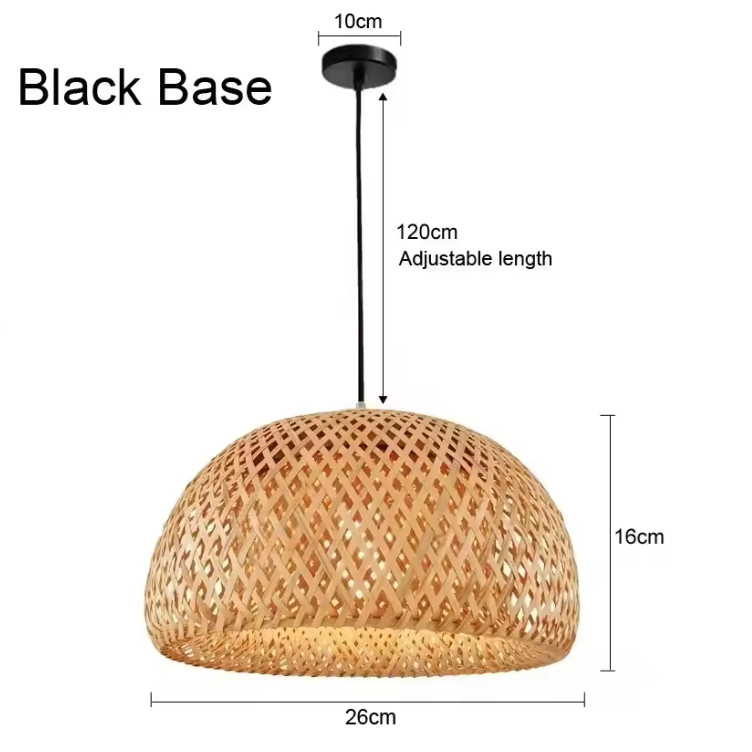 Kiyora Bamboo Pendant Light – Handwoven Asian Hanging Lamp | Natural Japandi Lighting for Calm Interiors