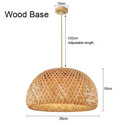 Kiyora Bamboo Pendant Light – Handwoven Asian Hanging Lamp | Natural Japandi Lighting for Calm Interiors