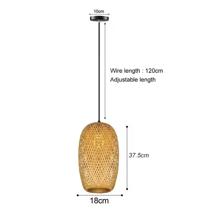 Kiyora Bamboo Pendant Light – Handwoven Asian Hanging Lamp | Natural Japandi Lighting for Calm Interiors