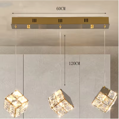 Aurelium Crystal Pendant Light – Modern Staircase Chandelier | Luxury LED Hanging Lamp for Grand Interiors