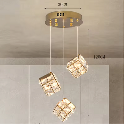 Aurelium Crystal Pendant Light – Modern Staircase Chandelier | Luxury LED Hanging Lamp for Grand Interiors