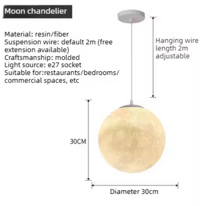 Moon Pendant Light – Modern Moon-Inspired Hanging Lamp | Integrated LED Ambient Lighting