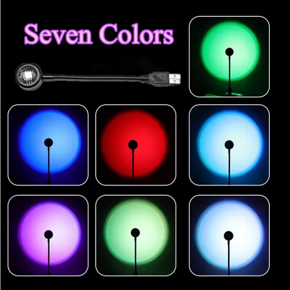 SunGlow USB Sunset LED Projector – Rainbow Night Light for Bedrooms & Ambient Lighting