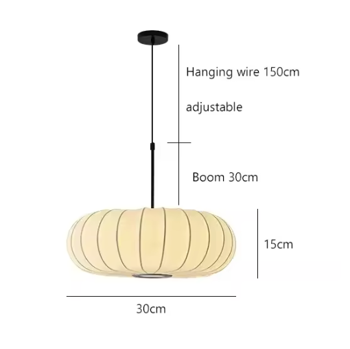 Verona Wabi-Sabi Pendant Light – Minimalist Silk Hanging Lamp | Japanese Inspired Ceiling Lighting