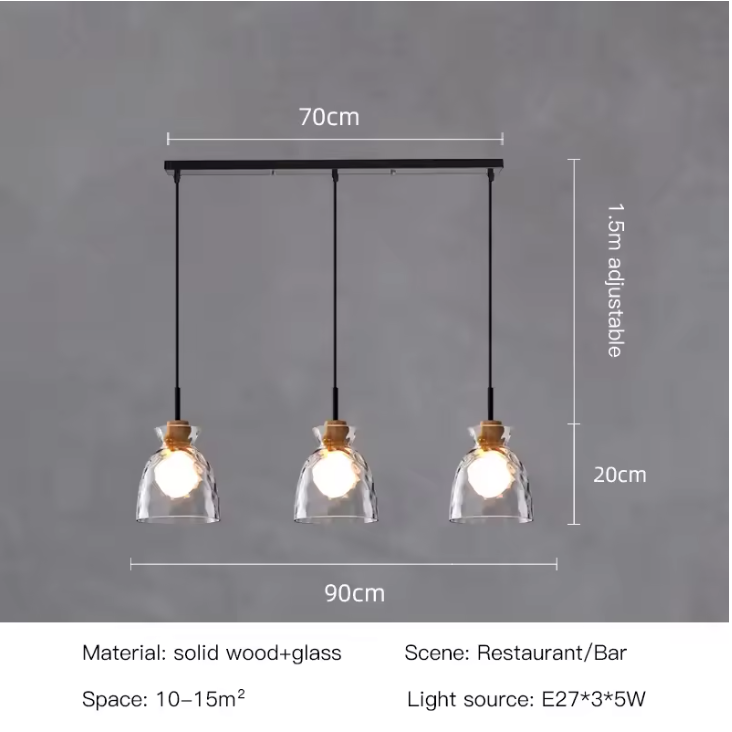 TOKYO Glass Chandelier – Minimalist Modern Pendant Light | Elegant Ambient Interior Lighting