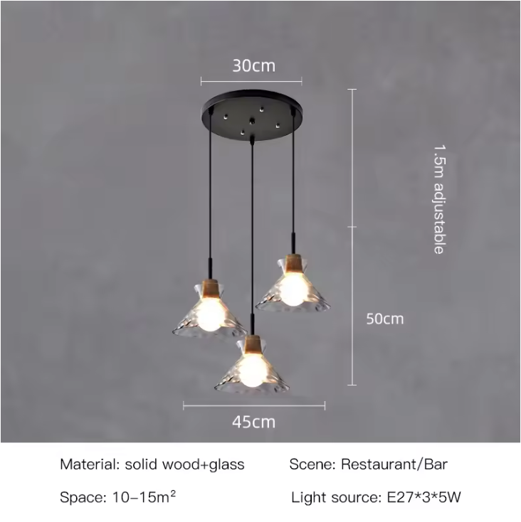 TOKYO Glass Chandelier – Minimalist Modern Pendant Light | Elegant Ambient Interior Lighting