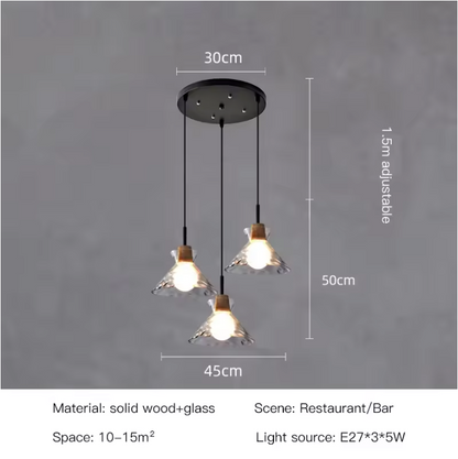 TOKYO Glass Chandelier – Minimalist Modern Pendant Light | Elegant Ambient Interior Lighting