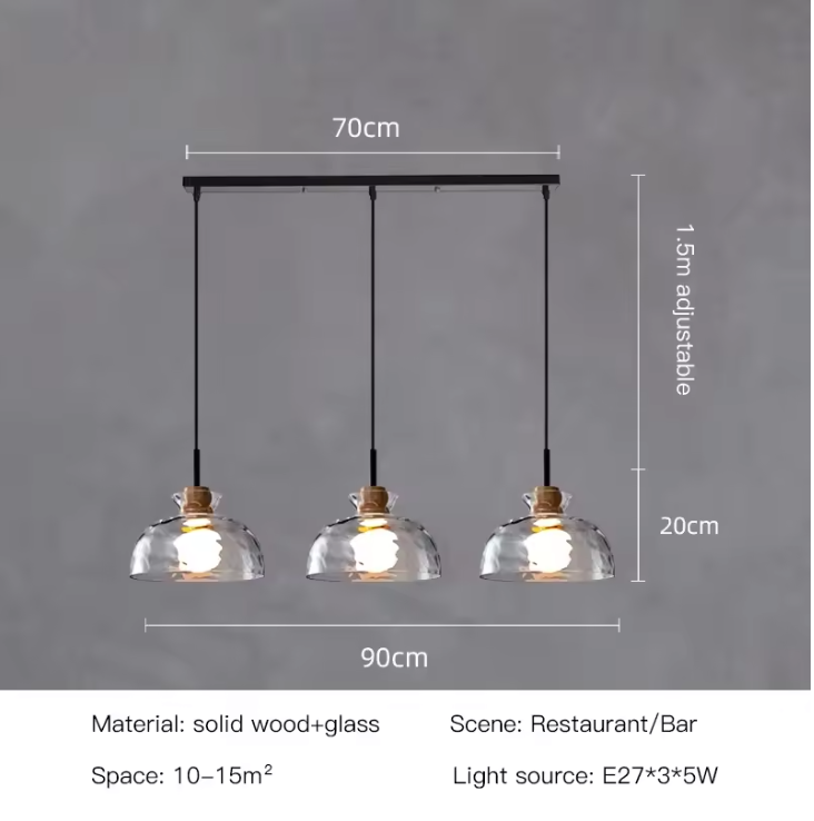 TOKYO Glass Chandelier – Minimalist Modern Pendant Light | Elegant Ambient Interior Lighting