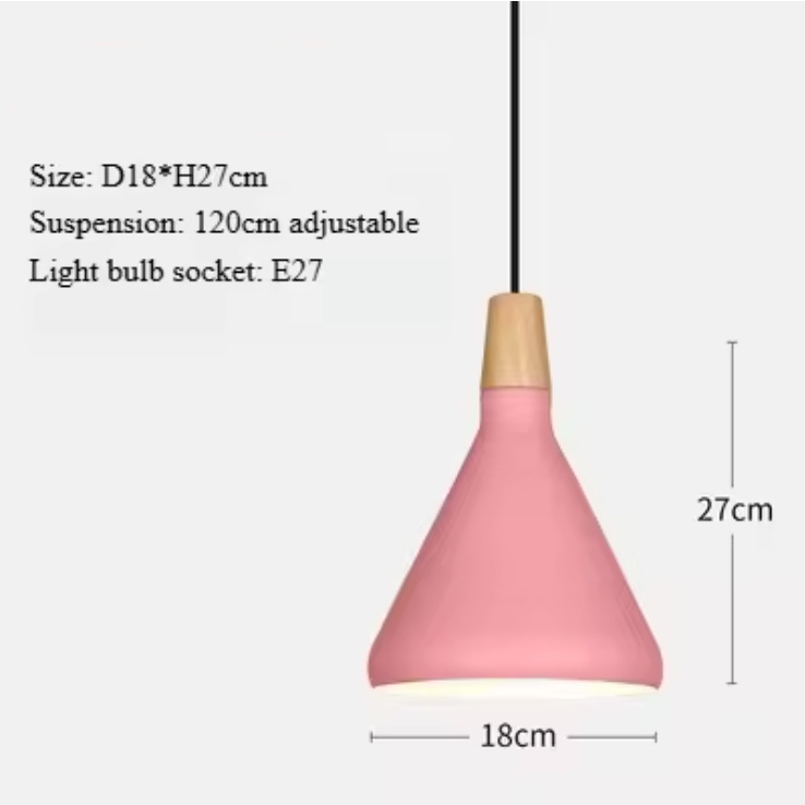 French Macaron Cone Pendant Light – Colourful Modern Hanging Lamp | Elegant Scandinavian Ceiling Lighting