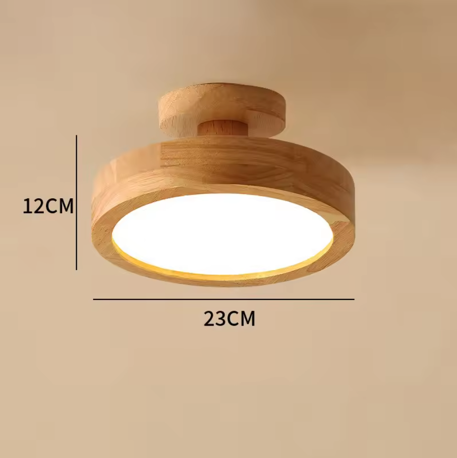 Nordelle Wood LED Ceiling Light – Modern Flush Mount Lamp | Scandinavian Natural Interior Lighting