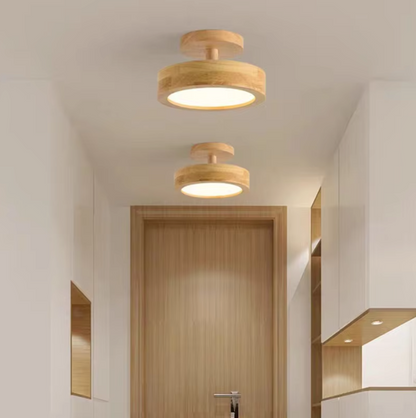 Nordelle Wood LED Ceiling Light – Modern Flush Mount Lamp | Scandinavian Natural Interior Lighting