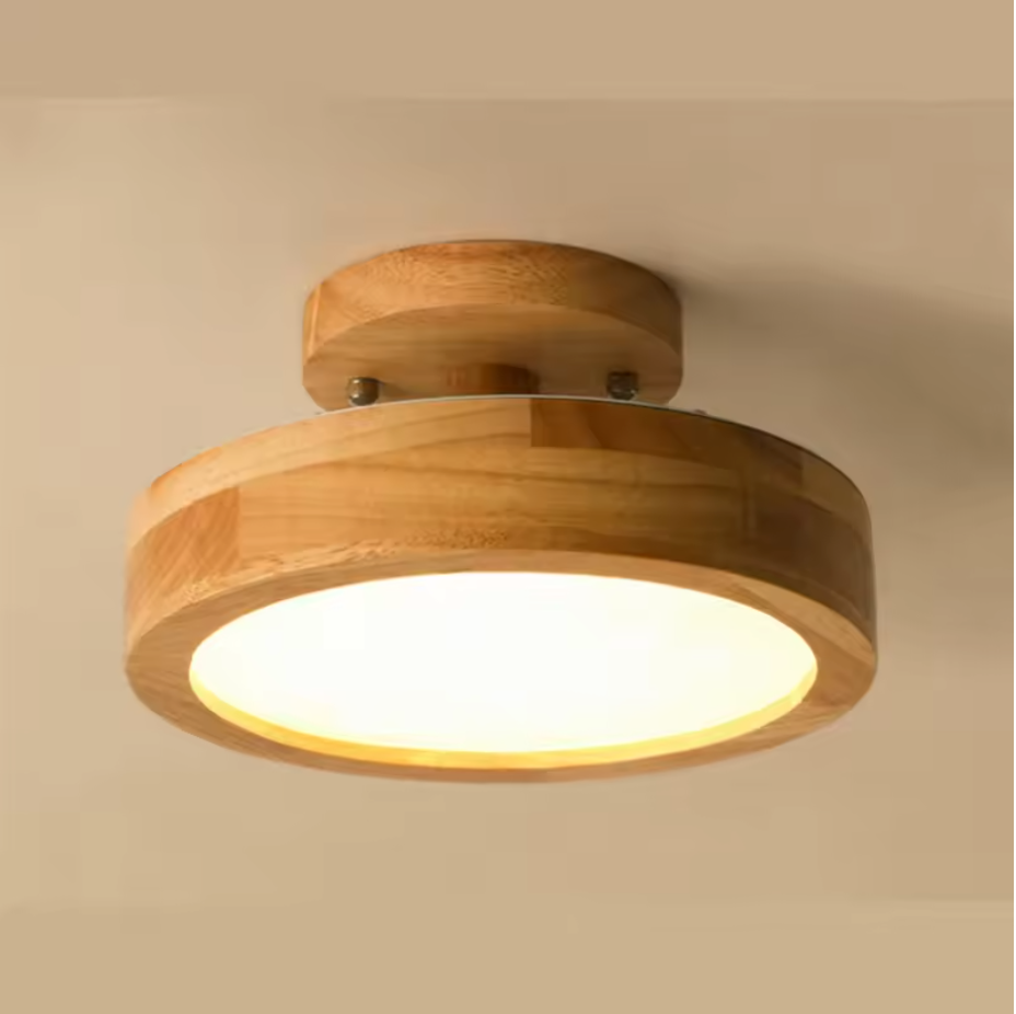 Nordelle Wood LED Ceiling Light – Modern Flush Mount Lamp | Scandinavian Natural Interior Lighting