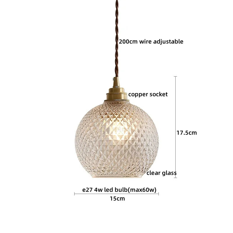 Verra Copper Pendant Light – Modern Glass Ceiling Lamp | Contemporary Ambient Lighting | Refined Interior Elegance
