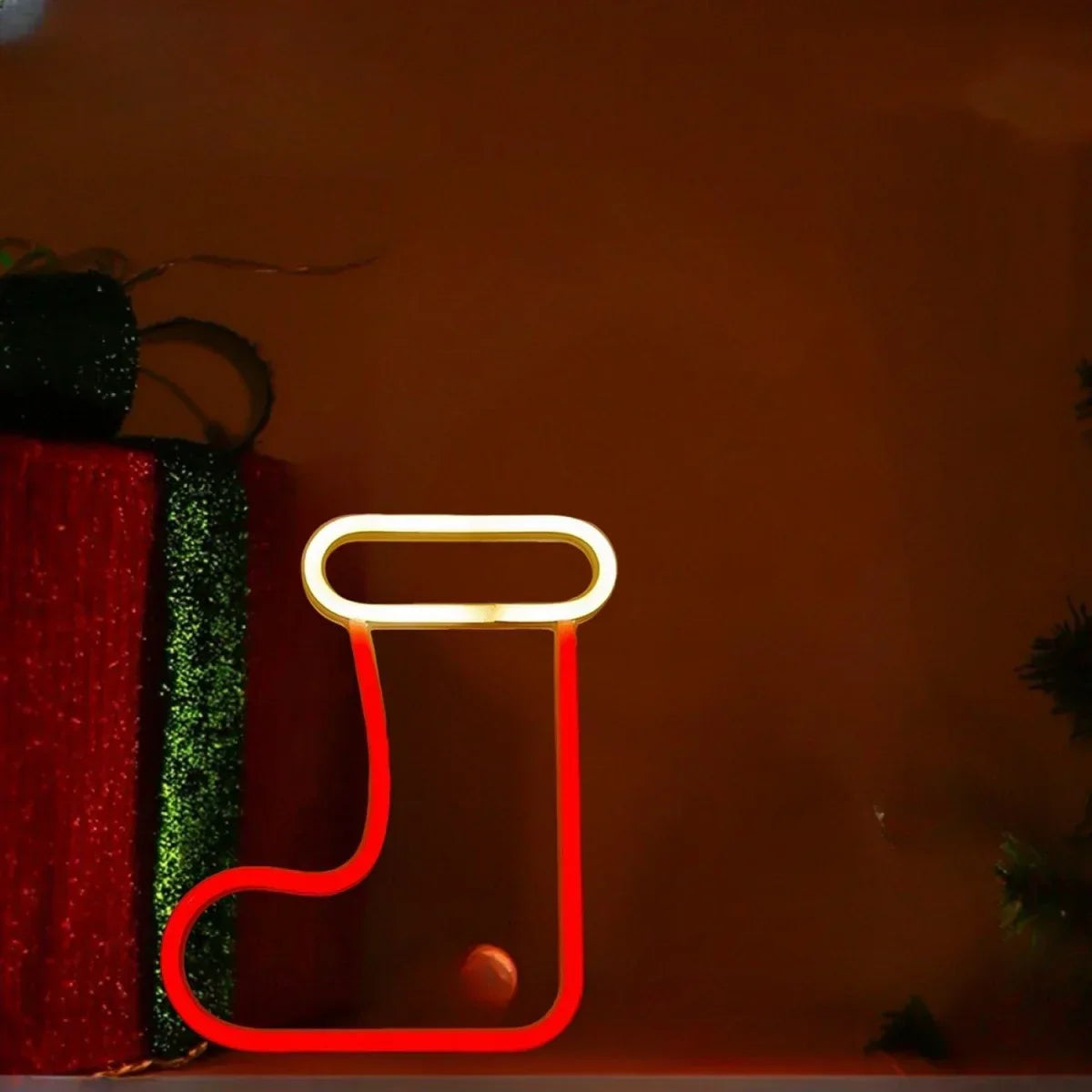 Magical Christmas Neon Light – Reindeer, Stocking & Christmas Tree LED Decoration