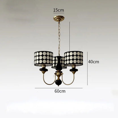 Traditional Copper Chandelier with Fabric Shades – Luxury Classic Ceiling Light | Elegant Ambient Lighting