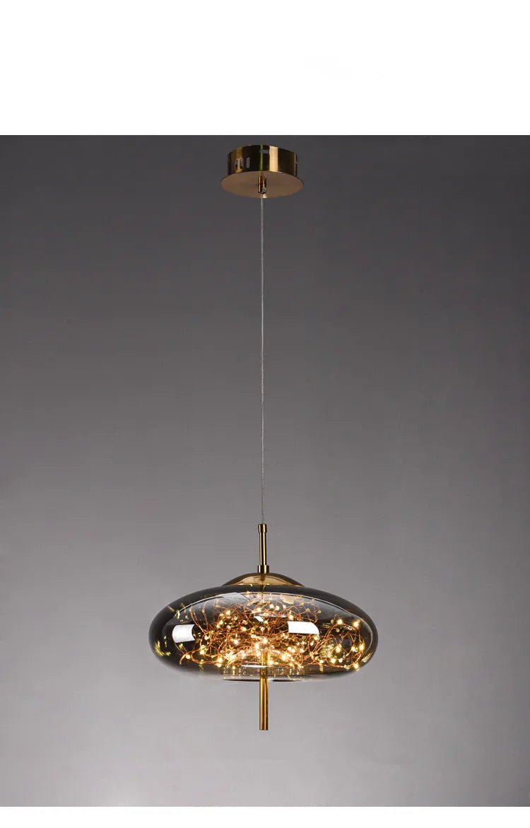 Modern Glass LED Pendant Light – Dimmable Designer Ceiling Light | Elegant Hanging Lamp | Contemporary Home Lighting