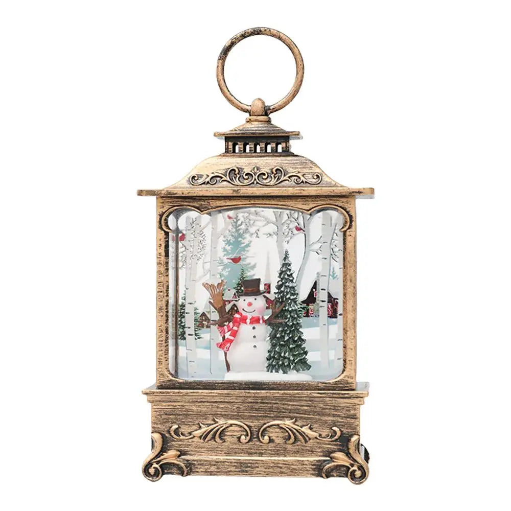 LumiGlobe LED Snow Lantern – Rotating Christmas Lantern with Snow Globe Effect