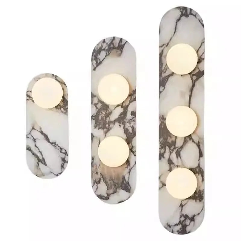 Marble LED Wall Light – Modern Designer Wall Lamp | Luxury Ambient Lighting | Contemporary Stone & Glass Feature