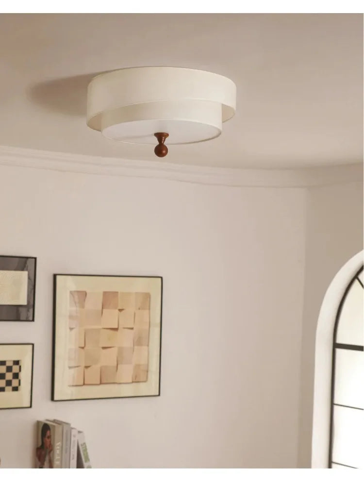 Kaori Ceiling Light – Wabi-Sabi Fabric Flush Lamp | Japanese Minimalist LED Lighting for Calm Interiors